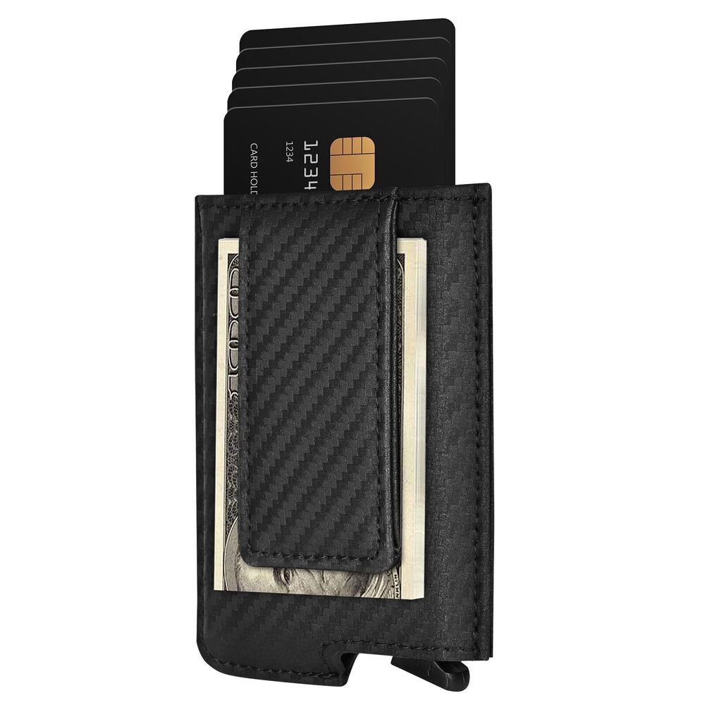 6477 RFID Blocking Slim Money Clip Aluminum Wallet Minimalist Automatic